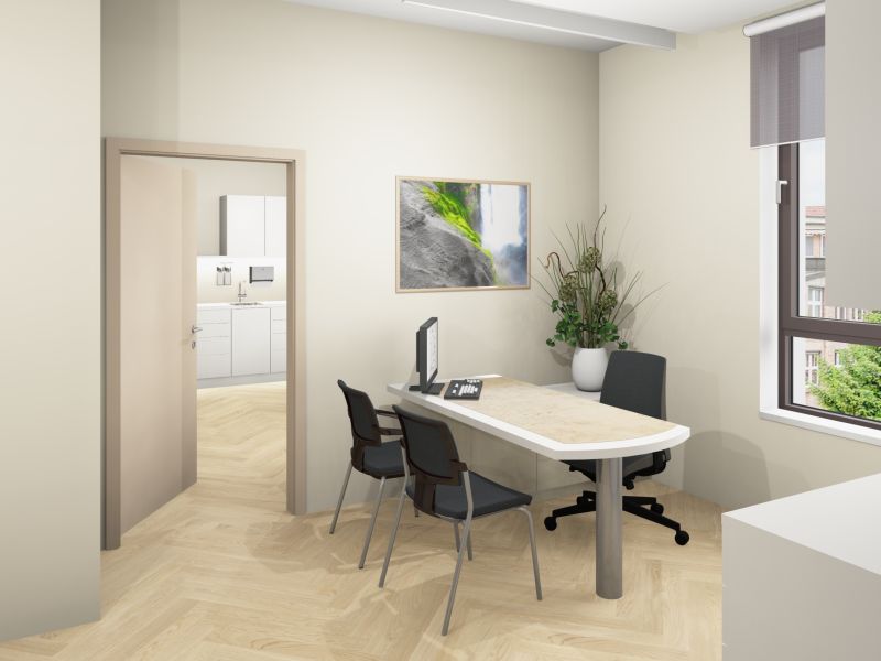 Rendering Behandlungszimmer HERZMEDIZIN NÜRNBERG