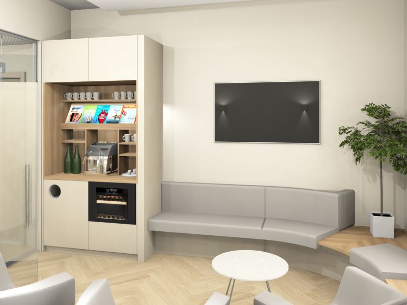 Rendering Wartezimmer HERZMEDIZIN NÜRNBERG